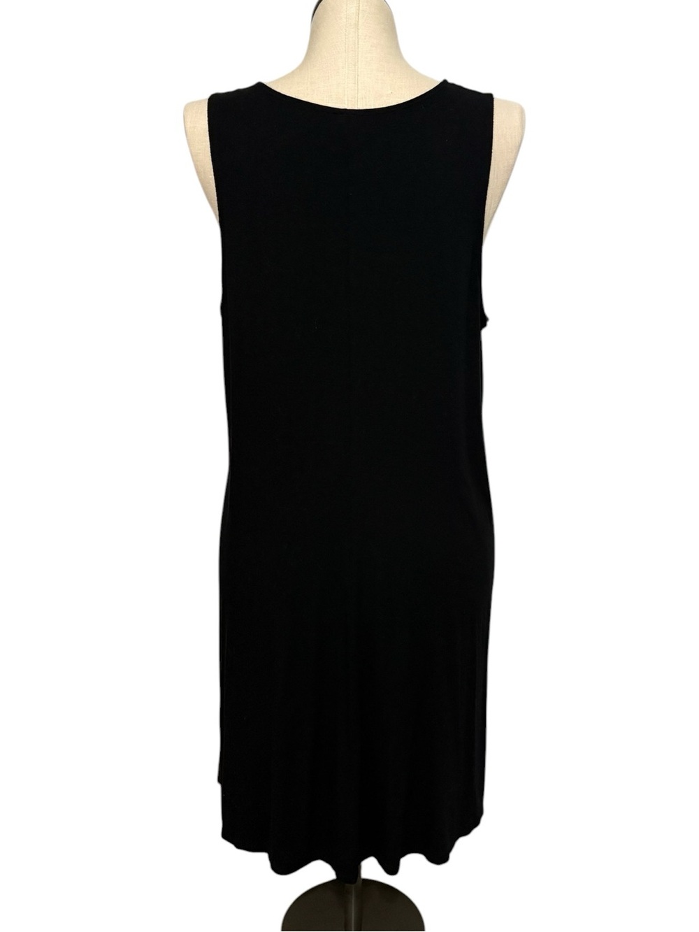 Old Navy Black Sleeveless Midi Swing Dress with Crew Neck - Picture 3 of 4
